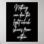 白色光タイポグラフィやる気を起こさせる引用文ポスター ポスター (正面)