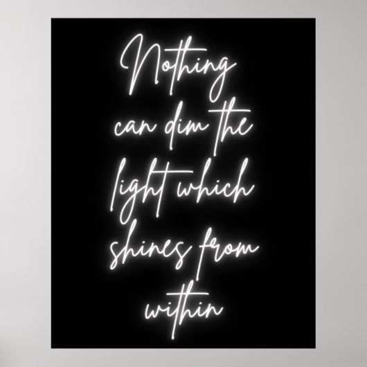 白色光タイポグラフィやる気を起こさせる引用文ポスター ポスター (正面)