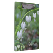 白色出血ハートフローラ パーソナライズされた クリップボード (右)