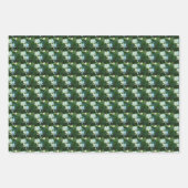 白色出血ハート花柄 ラッピングペーパーシート (正面3)