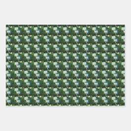 白色出血ハート花柄 ラッピングペーパーシート