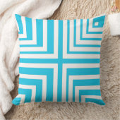 白色及びターコイズ角化模様 – 装飾用クッション クッション (ブランケット)