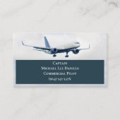 白色商用航空機機船長パイロット 名刺 (正面)
