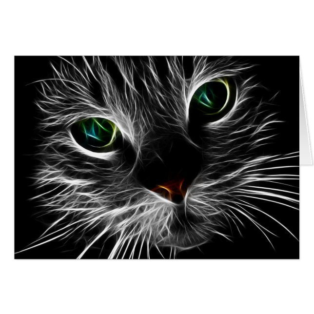 白色子猫顔抽象芸術 |フラクタル子猫 (正面横)