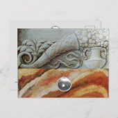 白色宝石を有する灰色の茶色のコルヌコピア シーズンポストカード (正面/裏面)