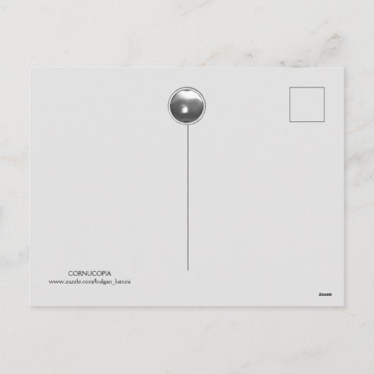 白色宝石を有する灰色の茶色のコルヌコピア シーズンポストカード (裏面)