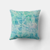 白色幾何学のアクアマリン宇宙 クッション (裏面)