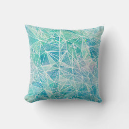 白色幾何学のアクアマリン宇宙 クッション