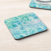 白色幾何学のアクアマリン宇宙 コースター (左側)