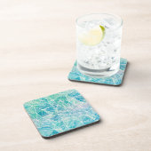 白色幾何学のアクアマリン宇宙 コースター (右側)