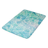 白色幾何学のアクアマリン宇宙 バスマット (アングル)