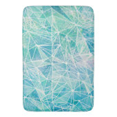 白色幾何学のアクアマリン宇宙 バスマット (正面縦)