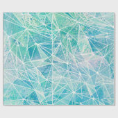 白色幾何学のアクアマリン宇宙 ラッピングペーパー (フラット)