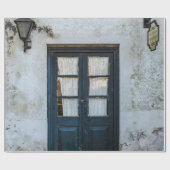 白色建物の青木製ドアパネル ラッピングペーパー (フラット)