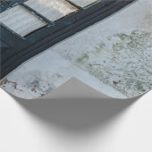 白色建物の青木製ドアパネル ラッピングペーパー (角)