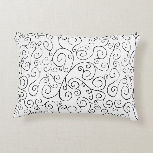 白色彩の鮮やかの手黒曲線パターン アクセントクッション (裏面)