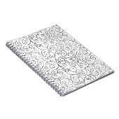 白色彩の鮮やかの手黒曲線パターン ノートブック (右側)