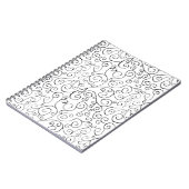 白色彩の鮮やかの手黒曲線パターン ノートブック (左側)