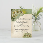 白色彩の鮮やかデイジーフローラヴィンテージウェディングテーマ 招待状 (スタンド正面)