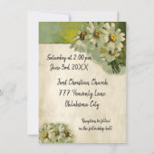 白色彩の鮮やかデイジーフローラヴィンテージウェディングテーマ 招待状 (裏面)