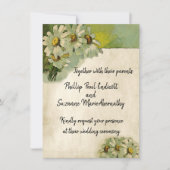 白色彩の鮮やかデイジーフローラヴィンテージウェディングテーマ 招待状 (正面)