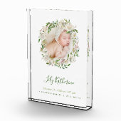 白色彩の鮮やかフローラリースベビー写真誕生統計 フォトブロック (右)