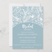 白色彩の鮮やか植物性ブライダルシャワー招待 招待状 (正面)