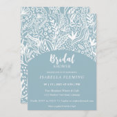 白色彩の鮮やか植物性ブライダルシャワー招待 招待状 (正面/裏面)