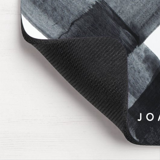 白色彩の鮮やか黒バッファローのプレイドと名前 マウスパッド (コーナー)