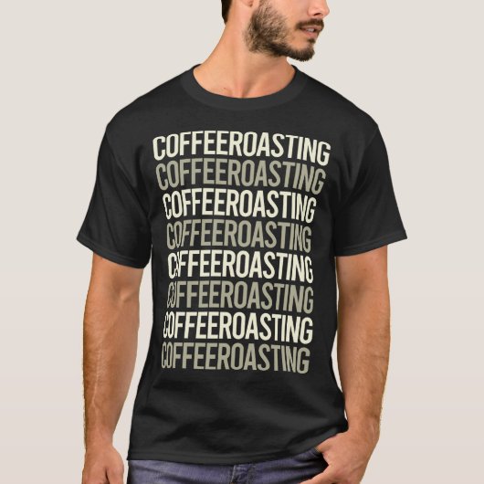 白色文字コーヒー焙煎 Tシャツ (正面)