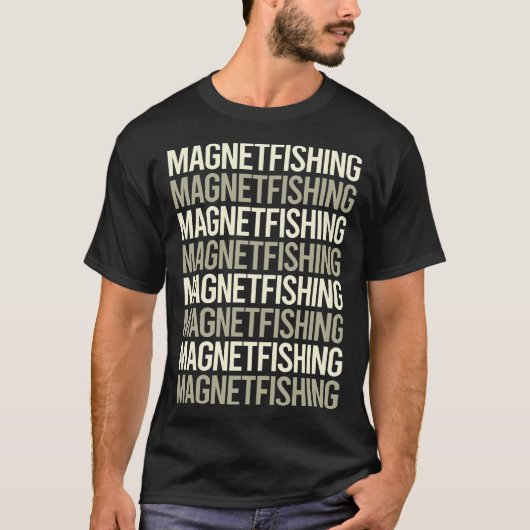 白色文字磁石魚釣り Tシャツ (正面)