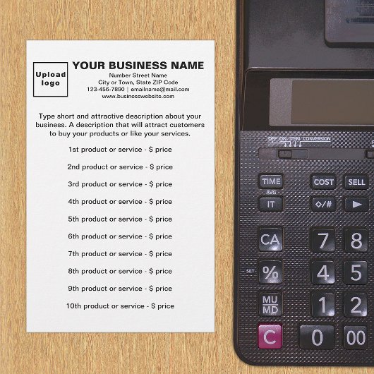 白色文房具の事業用商品又はサービス 便箋