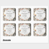 白色木製品ラベルバラ金ゴールド枠蝶 スクエアシール (シート)