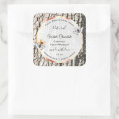 白色木製品ラベルバラ金ゴールド枠蝶 スクエアシール (バッグ)