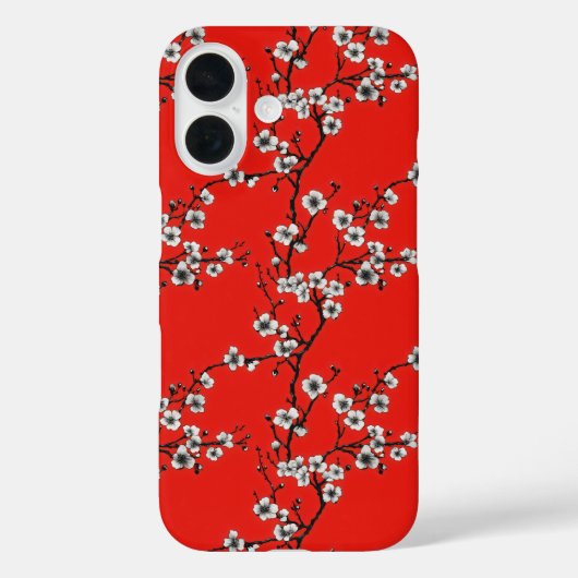 白色桜赤パターン Case-Mate iPhoneケース (裏面)