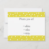白色水玉模様オン黄色 招待状 (裏面)