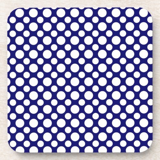 白色水玉模様テンプレート コースター (正面)