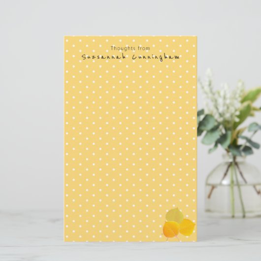 白色水玉模様パターン紅葉名前をカスタムする 便箋 (スタンド正面)