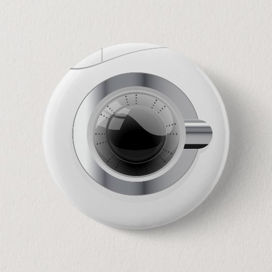 白色洗濯機 缶バッジ (正面)
