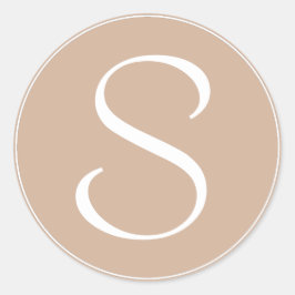 白色淡い色のリングや輪BT付きモノグラムブラウン ラウンドシール