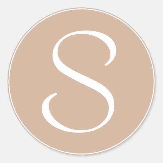 白色淡い色のリングや輪BT付きモノグラムブラウン ラウンドシール (正面)