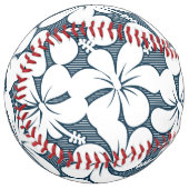 白色熱帯ストライプのフローラ ソフトボール (正面左)