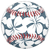 白色熱帯ストライプのフローラ ソフトボール (正面)