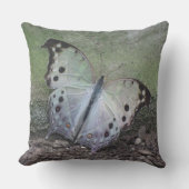 白色熱点々のある帯バタフライ装飾用クッション クッション (正面)