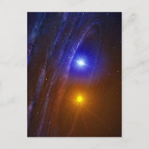 白色矮星と新星星 ポストカード