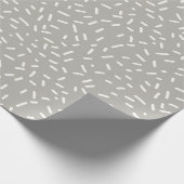 白色紙吹雪が薄い灰色に振りかける ラッピングペーパー (角)