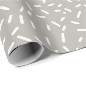 白色紙吹雪が薄い灰色に振りかける ラッピングペーパー (ロールコーナー)