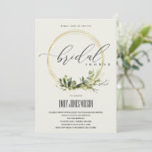 白色緑葉水彩ブライダルシャワー 招待状 (スタンド正面)