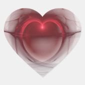 白色背景上的发光心脏 ハートシール (正面)