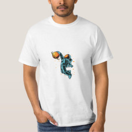 白色背景宇宙飛行士 Tシャツ